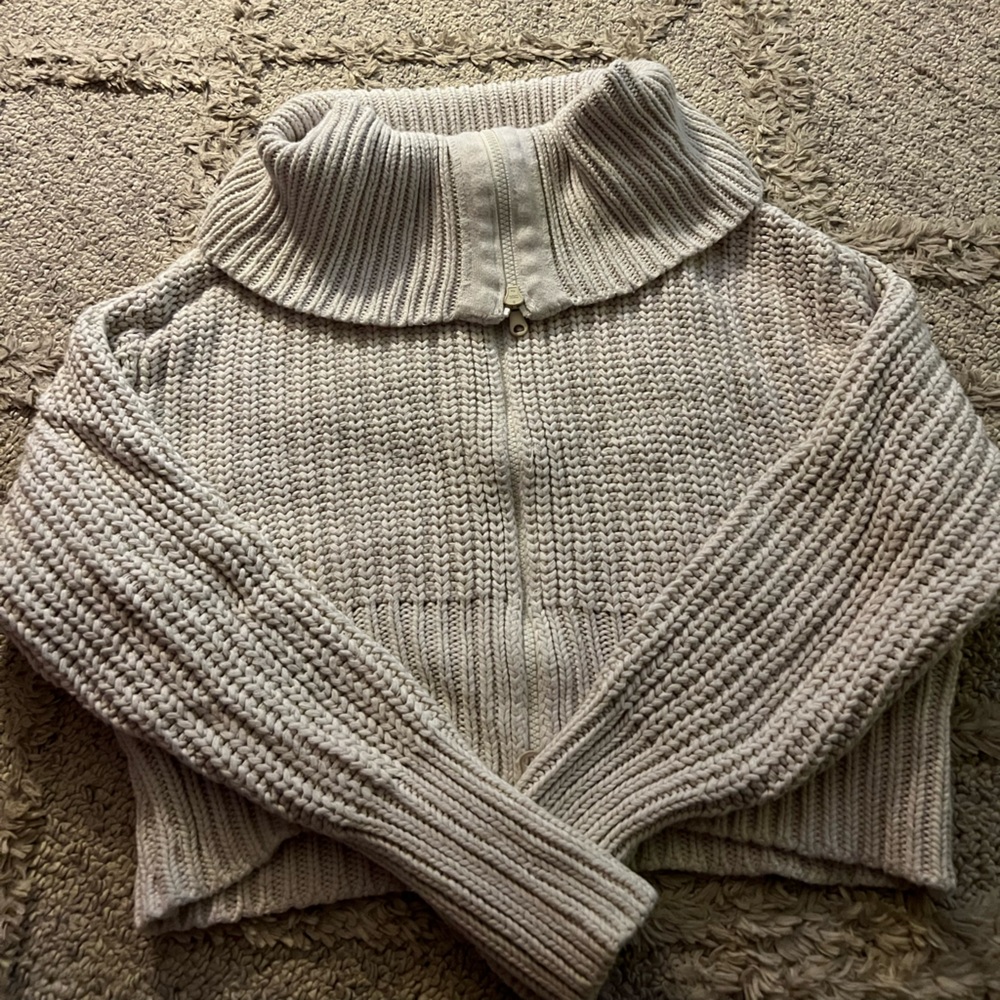 Aerie Cream Cowl Neck Sweater
